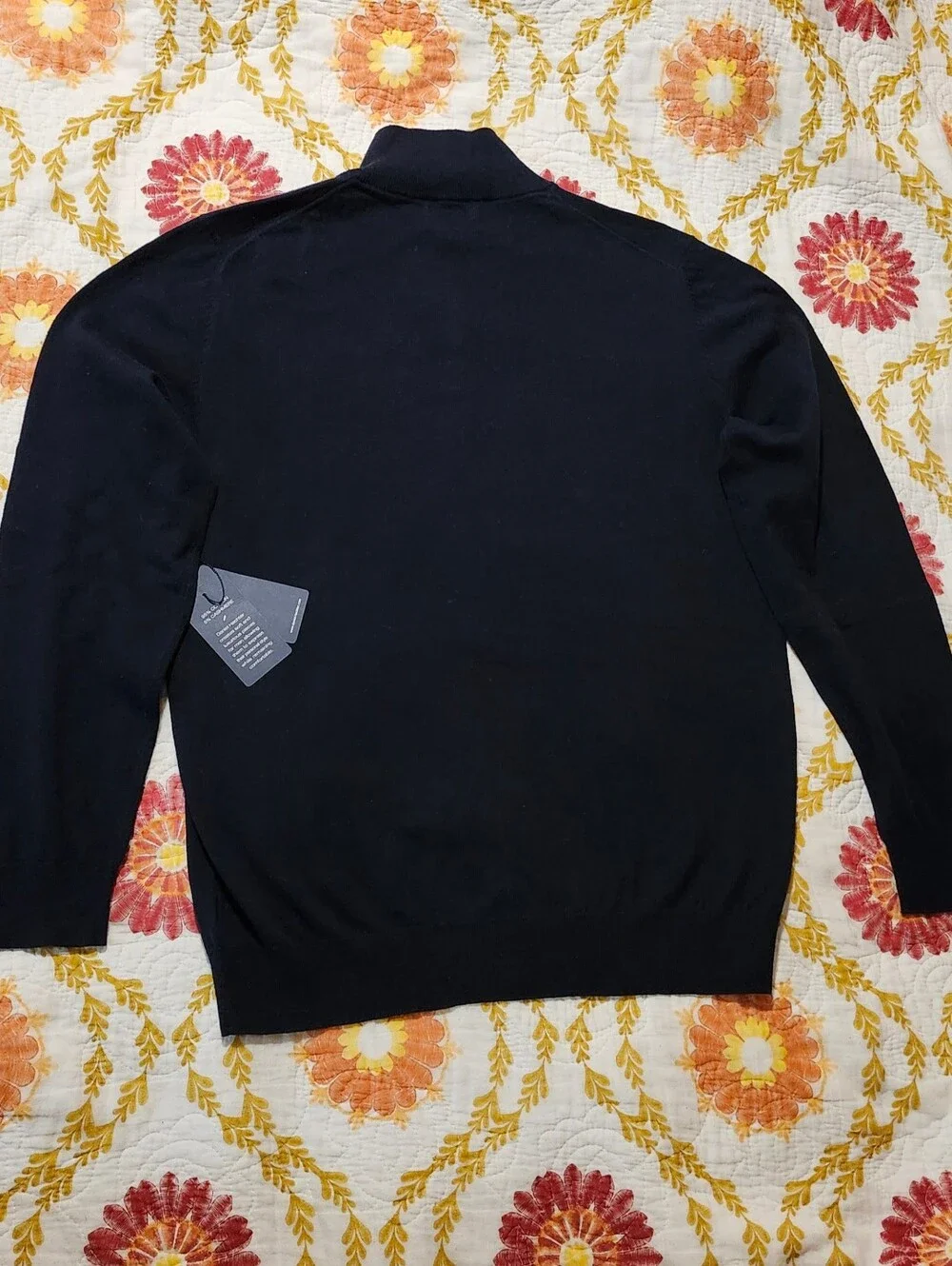 Mens New With Tags Daniel Hechter Quarter Zip Cashmere Cotton Blend Sweater Sz L